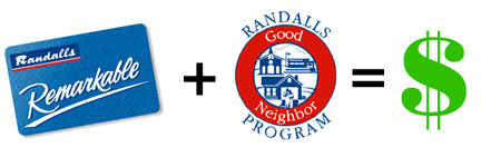 Randall’s Remarkable Card plus Randall’s Good Neighbor Program equals dollar sign!