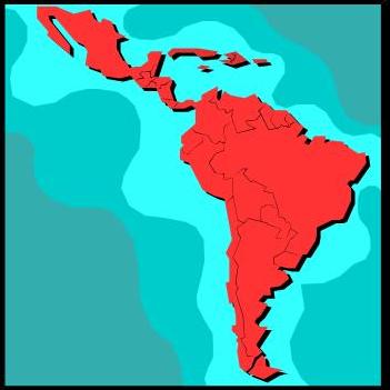 color map of Mexico, Central and South America