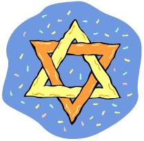 stylized color clip art of a Star of David