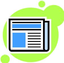 color clip art of stylized Sunday newspaper