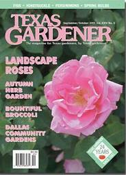 front cover of a Texas Gardener magazine