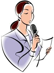 Color clip art of radio reader